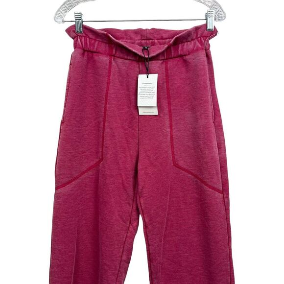 7 For All Mankind Womens Crop Jogger Sweatpants Ruffled Pockets Fuchsia Sz XS - Picture 3 of 6